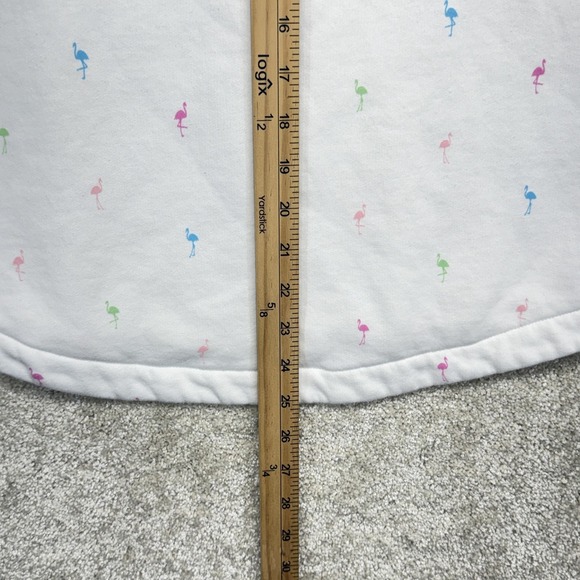 Vineyard Vines Shep Shirt Sweatshirt Womens Medium White Flamingo Print 1/4 Zip - Picture 16 of 16